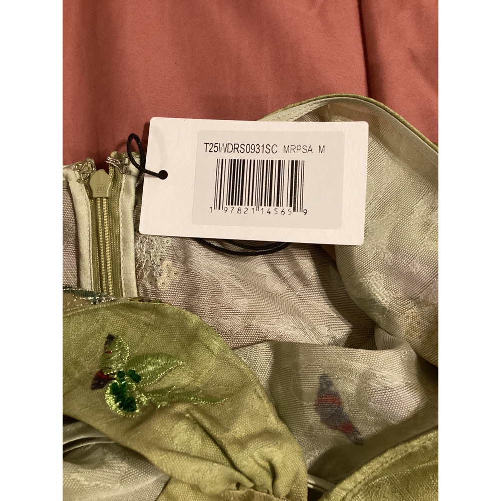 Few Moda O.P.T One Pretty Time Green Floral Sequin Embellished Maxi Dress M - Picture 10 of 11